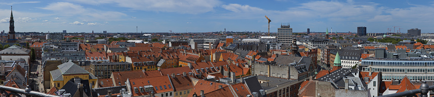 Panoramic view of Copenhagen from the tower Rundetaarn, Europe, Northern Europe