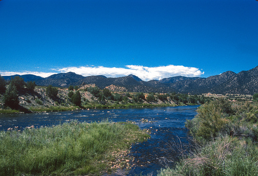 Royal Gorge - Akansas River Upstream - 2004. Scanned from Kodachrome 64 slide.