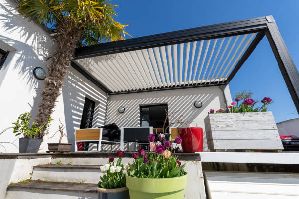 istock eco friendly bioclimatic aluminum pergola shade structure 1507605655