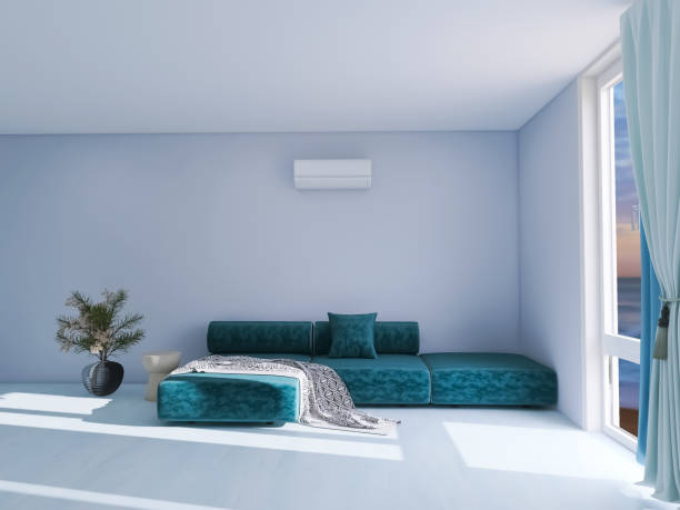 istock Room interior, air conditioner 3d render, 3d illustration 1507614776