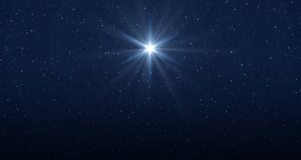Star of Jesus with rays of light. Christmas star of the Nativity of Bethlehem, Nativity of Jesus Christ. Background of the beautiful starry sky and bright star. Star of Jesus with rays of light. Christmas star of the Nativity of Bethlehem, Nativity of Jesus Christ. Background of the beautiful starry sky and bright star bethlehem star stock illustrations