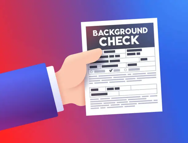 Vector illustration of Background Check Document Form
