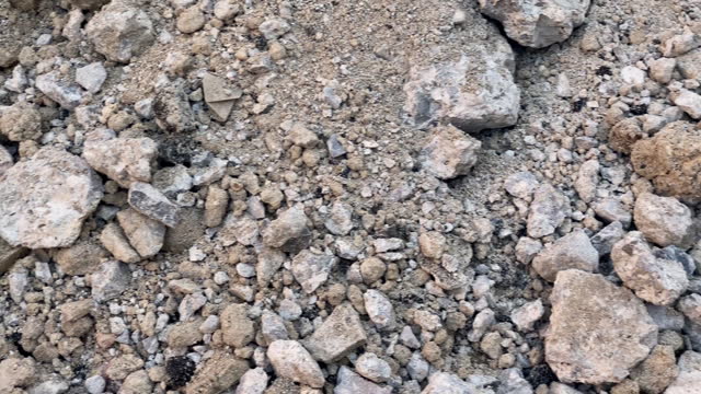 Close-up view of rocks and rubble