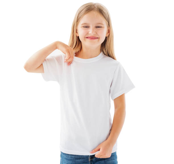 istock Girl in a white blank t-shirt isolated 1507785463