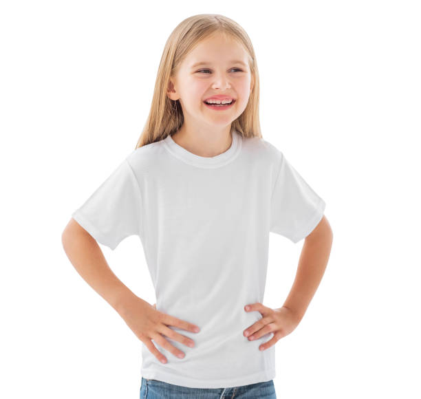 istock Girl in a white blank t-shirt isolated 1507785477