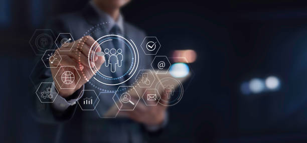 istock CRM Customer Relationship Management, Community Marketing, Business development concept, Businessman touching on virtual screen with customer service and support team for quality business 1508011426