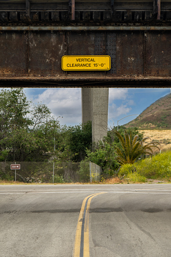 Railroad bridge vertical clearance sign