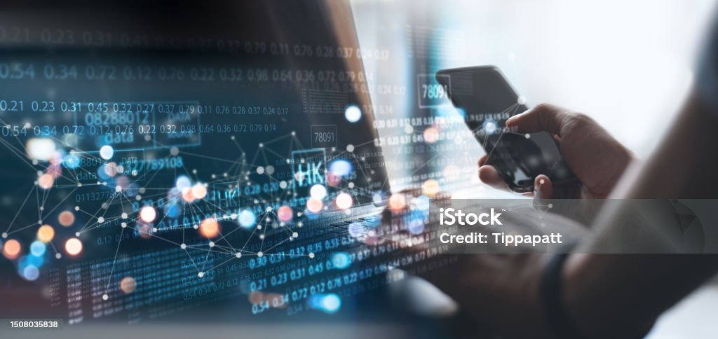 Data Engineering Software Engineer Using Computer And Mobile Phone With ...