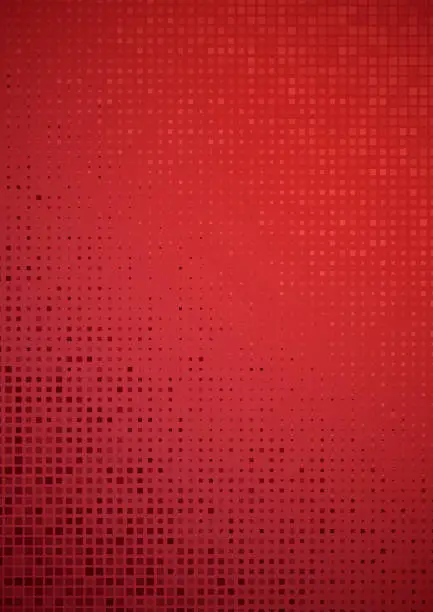 Vector illustration of Red halftone squares pattern background