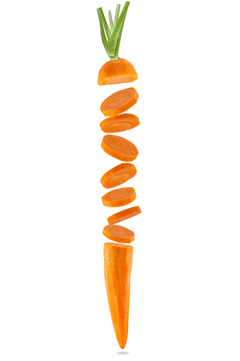 Carrot cut sliced isolated on white background.With clipping path.
