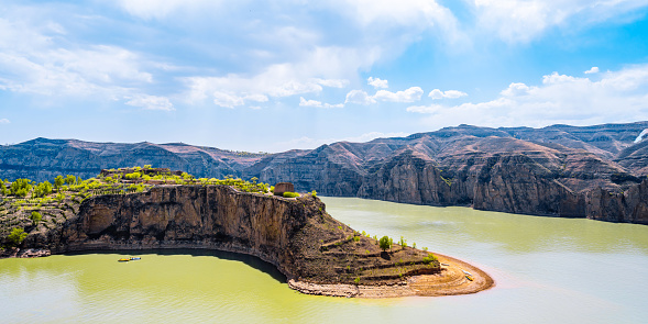 Scenery of the Yellow River Grand Canyon in Laoniuwan, Hohhot, Inner Mongolia, China