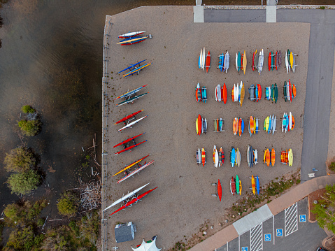 Paddleboards and Canoes at the Frisco Marina in Colorado