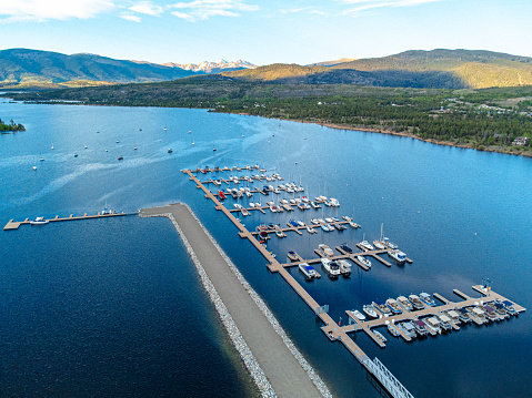 An Elevated View of the Frisco Marina at Lake Dillon in Colorado in the Summer, Near Breckenridge and Silverthorne, Colorado