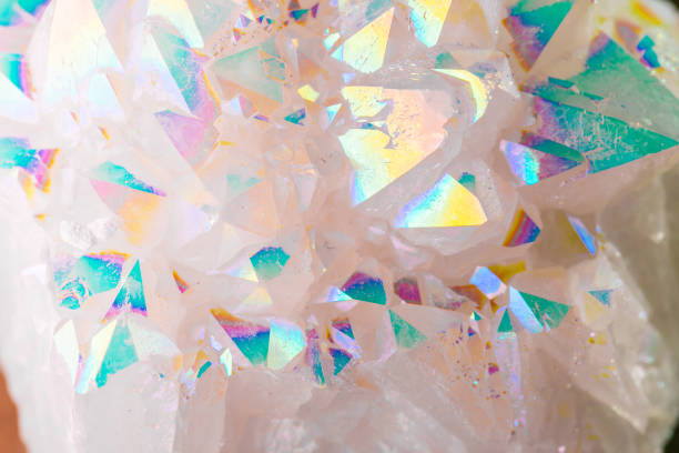 istock Rainbow Aura Spirit Quartz.Crystals texture.Druse precious and semiprecious stones 1508303946