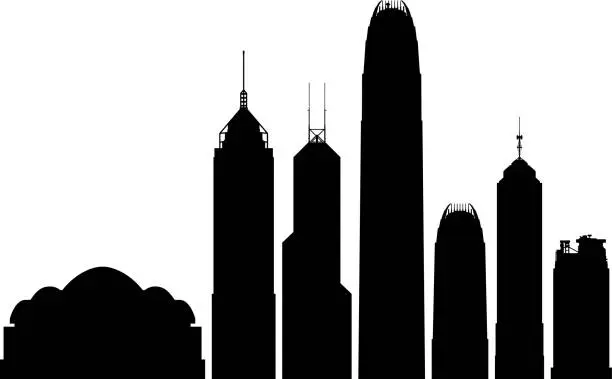 Vector illustration of Hong Kong Buildings