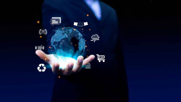 istock Businessman with global connection concept.
Businessman Hand holding  touching global network and data exchanges over the world. Business global internet connection technology and digital marketing. 1508317888