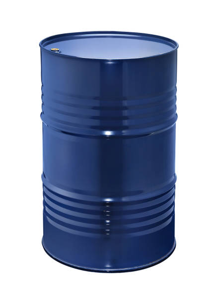 istock Blue oil barrel isolated on white background 1508319103
