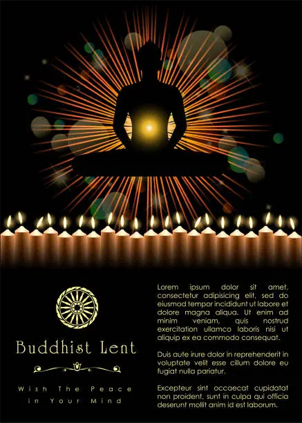 Vector illustration of Abstract of Buddhist Lent Artwork Template.