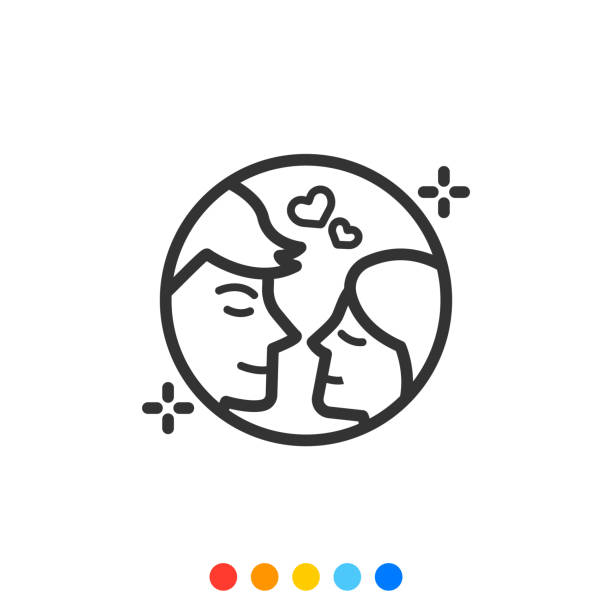 ilustrações de stock, clip art, desenhos animados e ícones de flat design elements of couple, vector and illustration. - human face heterosexual couple women men
