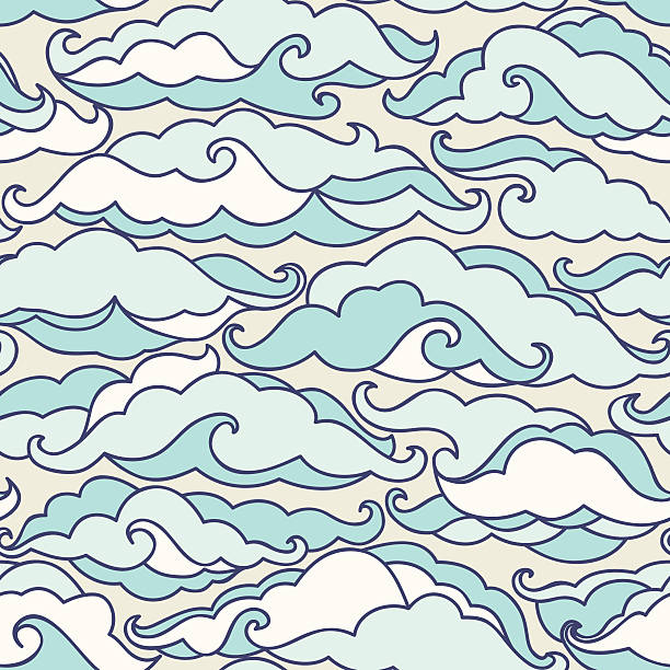 180+ White Fluffy Clouds In A Blue Sky Seamless Pattern Illustrations ...