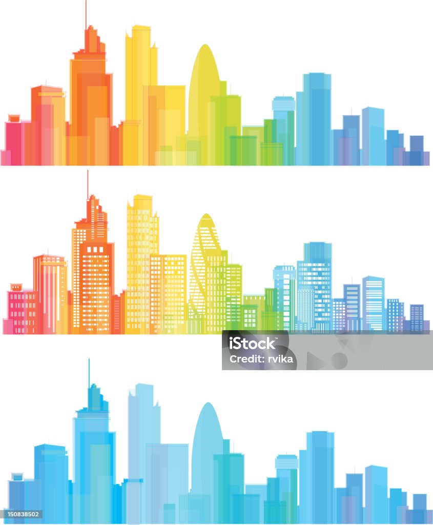 Colorful panorama of London city. Background is  my creative drawing and you can use it for town's, city's design,  made in vector, Adobe Illustrator 10 EPS file, transparency effects used in  file. Architecture stock vector