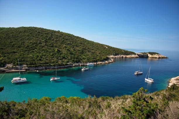 istock Deep bay in Adriatic sea with sailboats 1508413493