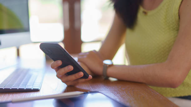 istock Hand embroidery concept, Women using smartphone and working about design handicraft embroidery 1508429007