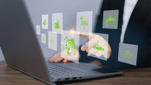 istock Reduce CO2 emission concept. Businessman using laptop for working technology Net zero and Carbon neutrality, green business and development based on renewable energy. Climate Change, Global Warming, 1508450560