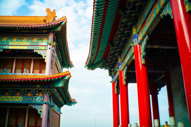 istock Architecture of chinese buddhist temple against blue sky 1508496976