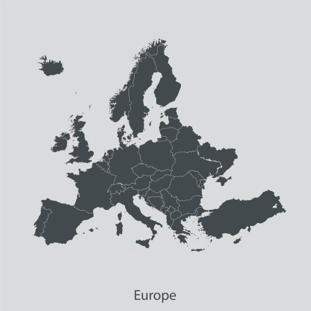 mapa evropy - balkán stock ilustrace