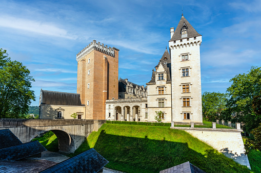 Eisenach, Germany - October 10, 2021: The Vogtei with the Nuremberg Erker on the Wartburg Castle under a blue sky on a beautiful day in autumn. In the Vogtei located is the Luther Room