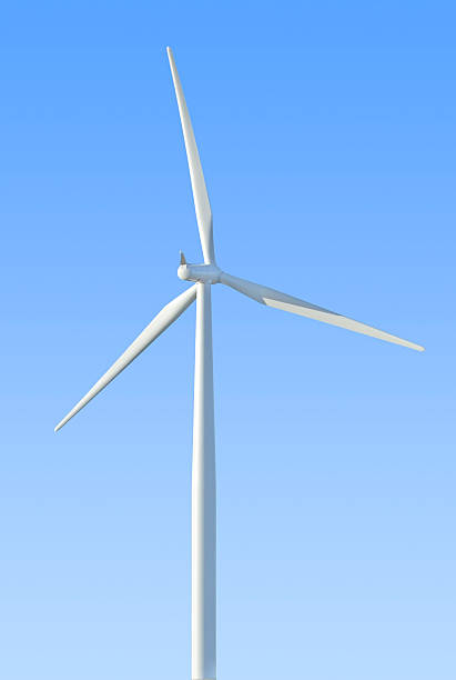 Wind turbine isolated (with clipping path) stock photo