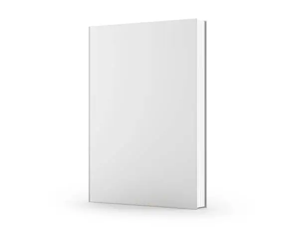 Vertical book cover mockup isolated on white background with soft shadow