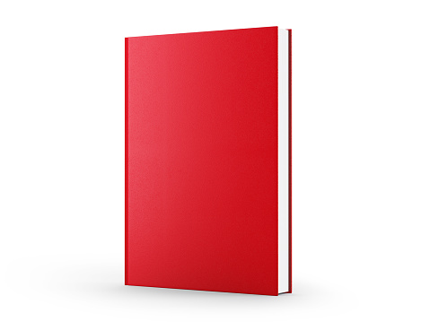 Red blank magazine mockup on white background