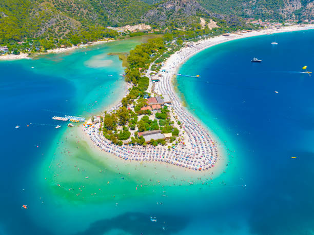 Oludeniz beach, Blue Lagoon aerial, Turkey