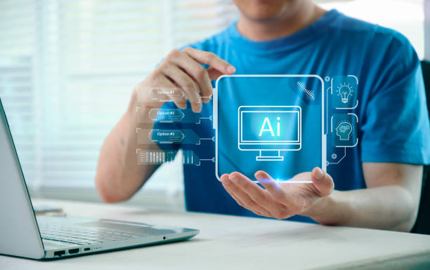 istock Businessman hand touching with process data on intelligence Ai.Chat GPT Chat with AI Artificial Intelligence on data screen. 1508538796