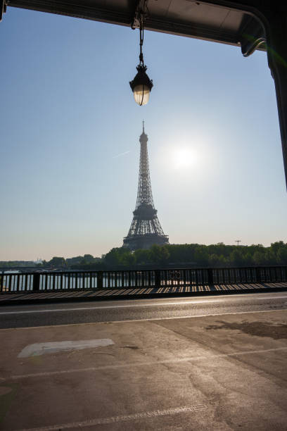 Eiffel Tower and Seine river in the morning sun