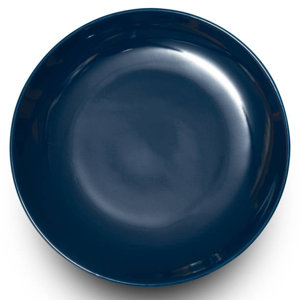 istock Blue circle ceramics plate isolated on white background. 1508544858