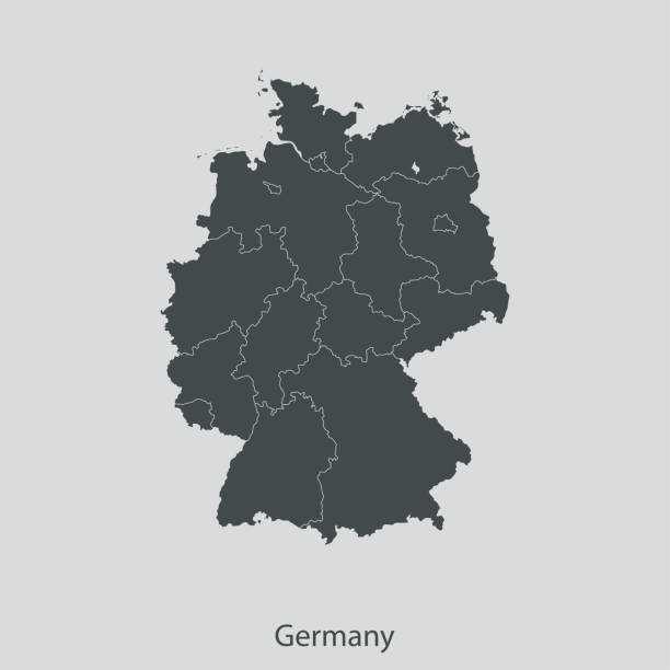 ilustraciones, imágenes clip art, dibujos animados e iconos de stock de mapa de alemania - alemania