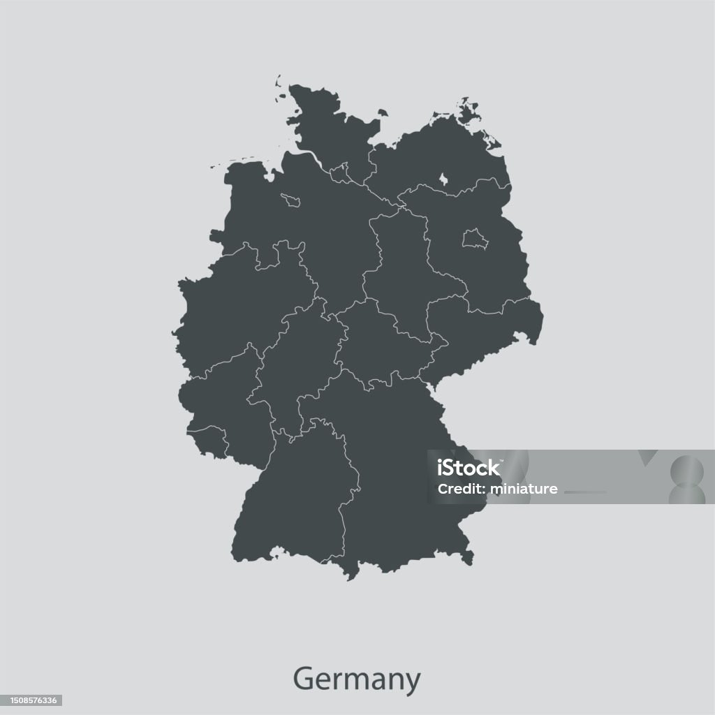Map Germany Pointed Germany Map Stock Illustration - Download Image Now - Germany, Map ...