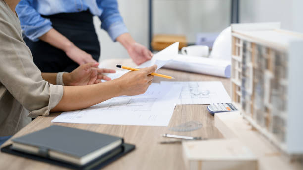 istock Engineering construction concept, Two female engineers brainstorming about building of new project 1508576372