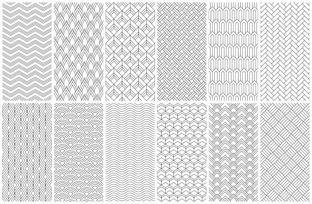 illustrations, cliparts, dessins animés et icônes de motifs géométriques sans couture - wallpaper pattern seamless striped backgrounds