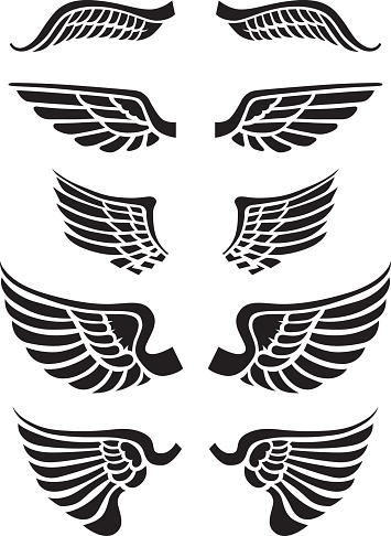 A set of vector wings to be used with logos type or images. Combine with button backgrounds or other artwork to form an ultimate mash up.