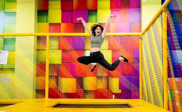 Activities at colorful playground park