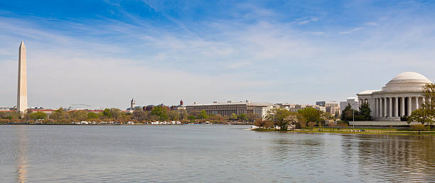 istock Panoramic view of Jefferson and Washington Monuments. 150865083