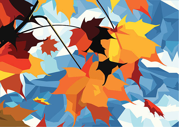 autumn leaves maple vector art illustration