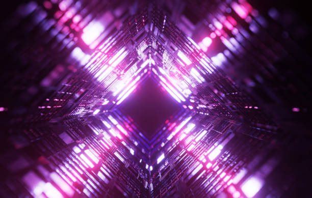 istock Glowing Techno Corridor Futuristic 3D Render with Abstract Design-High-Tech, Cyber and Neon Elements 1508657266