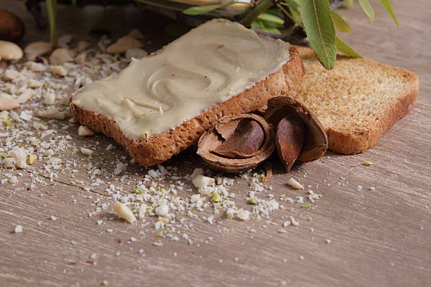 almond cream stock photo