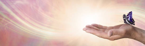 Special moment with a trusting Butterfly spiritual message memo background