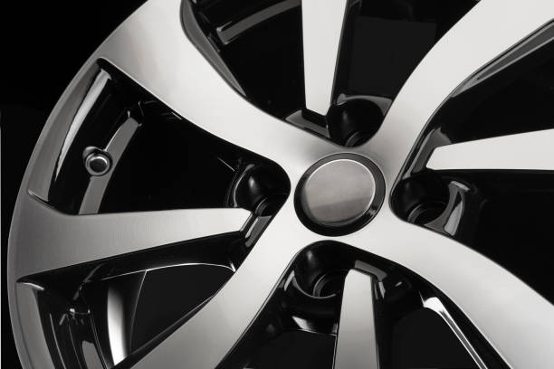 istock A new cast disc for a close-up car on a black background. 1508680628
